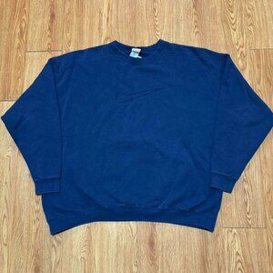 Vintage 90s Made in‎ USA Nike Center Check Navy Blue Sweatshirt